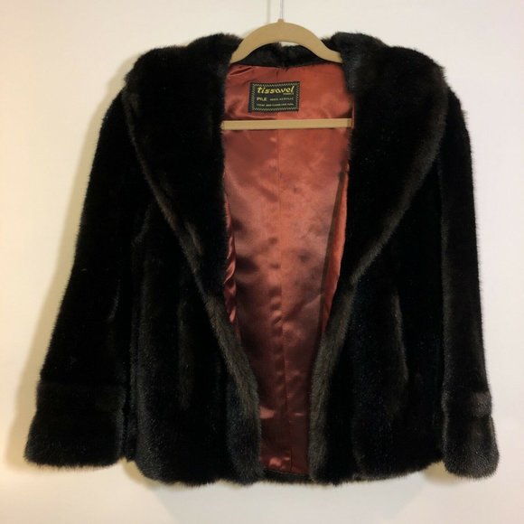 VTG Tissavel France 80s Stole Capelet Faux Fur - Picture 1 of 10